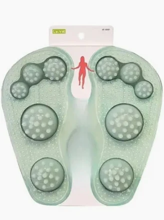 Blue half-round acupressure cushion with spikes